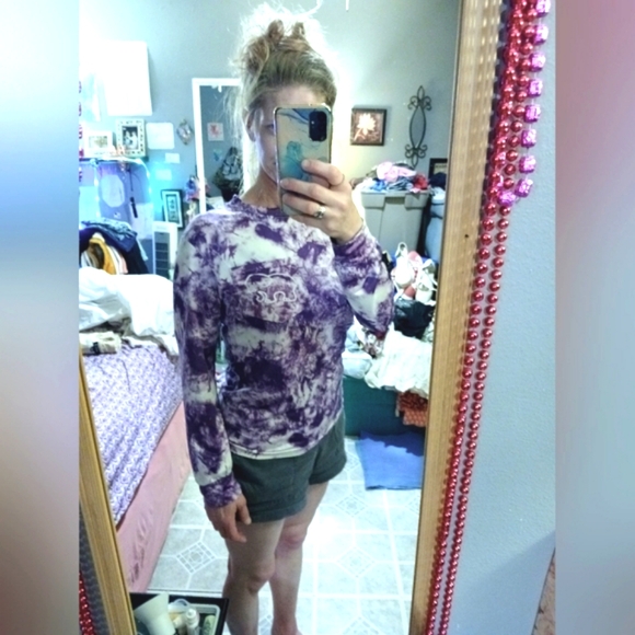 🎆🎈BUY 1 GET 1 FREE SALE Xinyiyifang Ella Ivory Tie Dye Long Sleeve T-Shirt Sz M - Picture 3 of 11